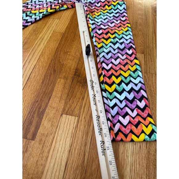Colorful Chevron Print Girls Leggings L (10-12) Cotton/Spandex Wonder Nation - Picture 4 of 13